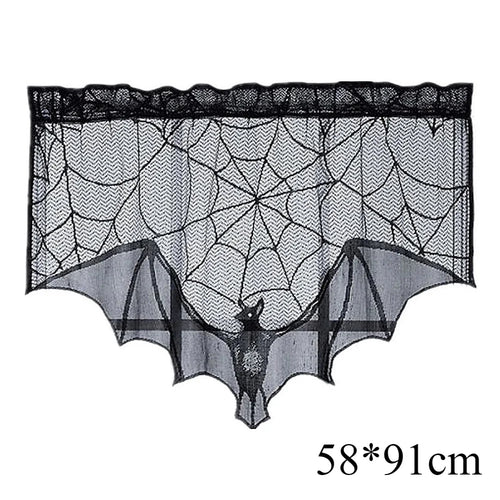 Reusable Halloween Spider Web Decor, Crocheted 100% Polyester Tablecloth, Mantel Cloth, Door Curtain and Lampshade Accents - product view 1