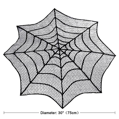 Reusable Halloween Spider Web Decor, Crocheted 100% Polyester Tablecloth, Mantel Cloth, Door Curtain and Lampshade Accents - product view 4