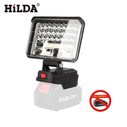 Cordless LED Work Light, High-Low Brightness, Makita Battery Compatible, Portable Spotlight for Camping and Repairs - product view 1