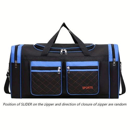 Casual Travel Duffel Bag, Large-Capacity Bag with Multiple Compartments and Pockets for Short Trips, Blue, Black or Red - product view 1