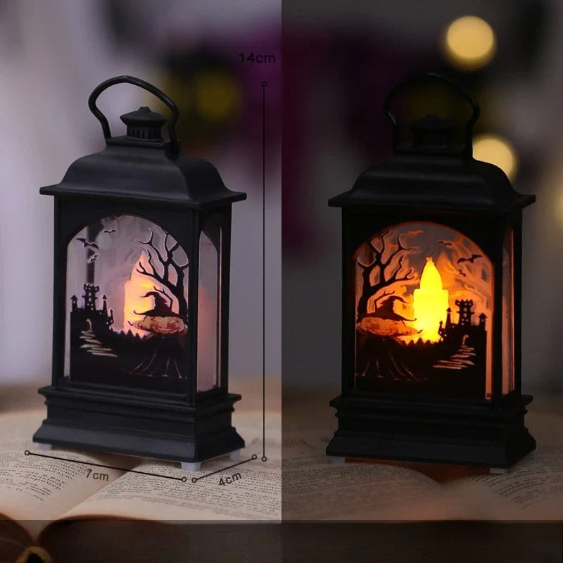 LED Lantern, Electronic Rectangular Plastic Decorative Light with 17 Design Options for Halloween and Festive Displays - product view 4