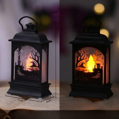 LED Lantern, Electronic Rectangular Plastic Decorative Light with 17 Design Options for Halloween and Festive Displays - product view 4
