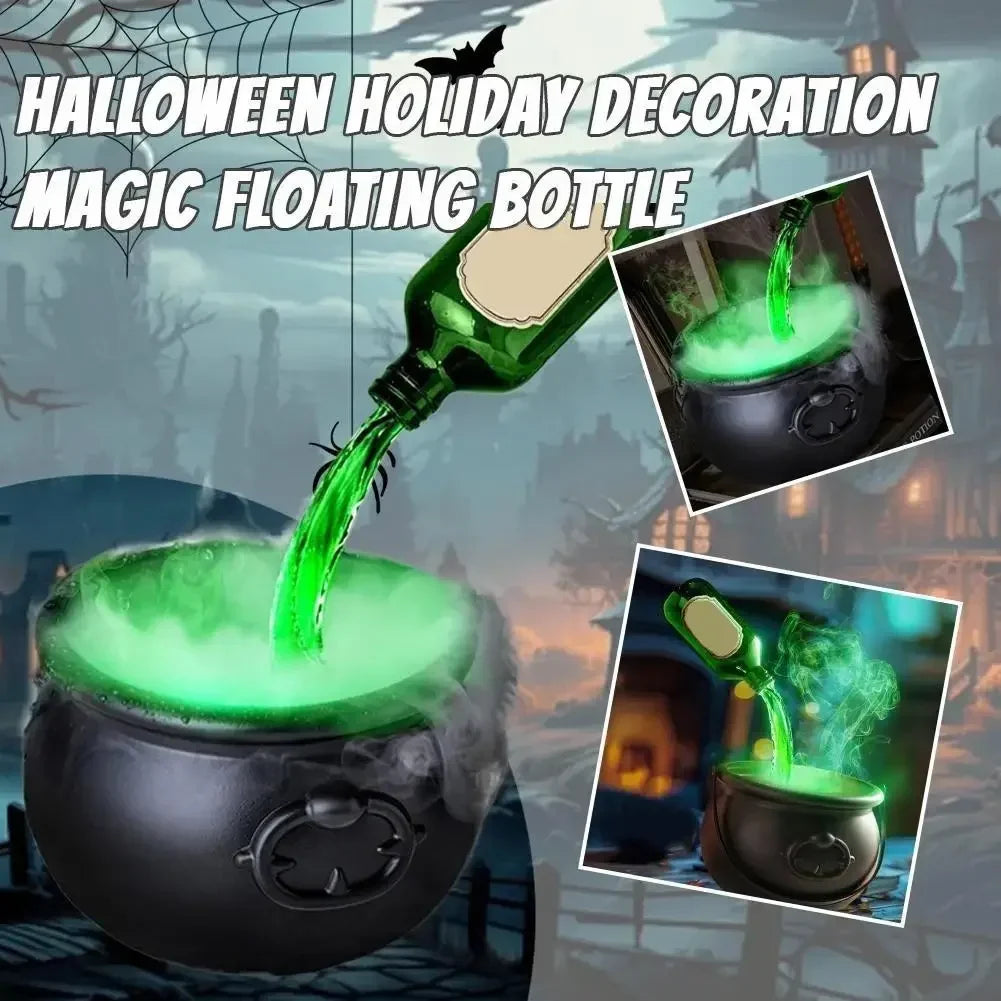 Halloween Witch Cauldron Decoration, USB-Powered LED Fog Mist Maker with Floating Potion Effect and 20cm or 26cm Sizes - product view 5