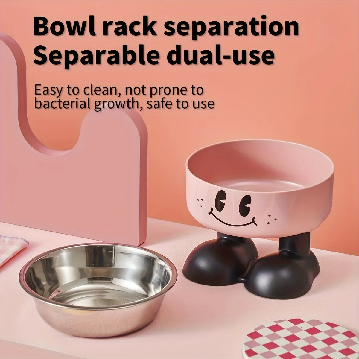 Elevated Dog Bowl Stand, Raised Plastic Food and Water Feeder, Round Open Bowl Design for Universal Dog Breeds - product view 6