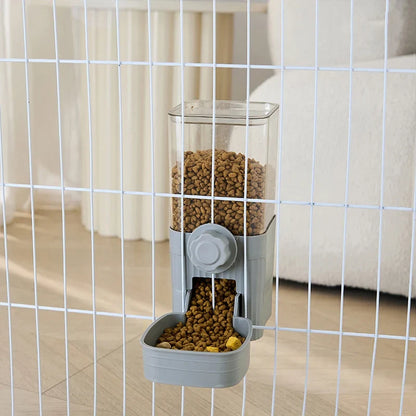 Gravity-Fed Pet Feeder and Waterer, Plastic Dog and Cat Bowl Station, Grey or White Feeder, Drinker or Set - product view 2