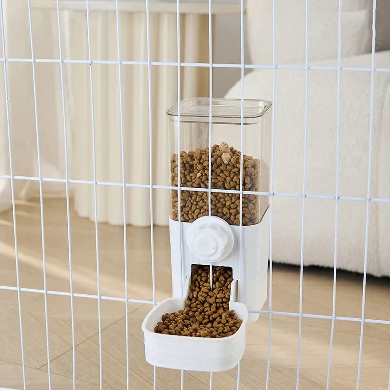 Gravity-Fed Pet Feeder and Waterer, Plastic Dog and Cat Bowl Station, Grey or White Feeder, Drinker or Set - product view 5