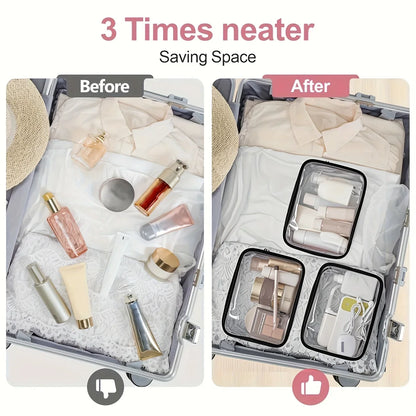 Waterproof PVC Toiletry Bag, Rectangular Travel Organizer for Cosmetics, Medicine and Multi-Purpose Storage, Style 1 - product view 5