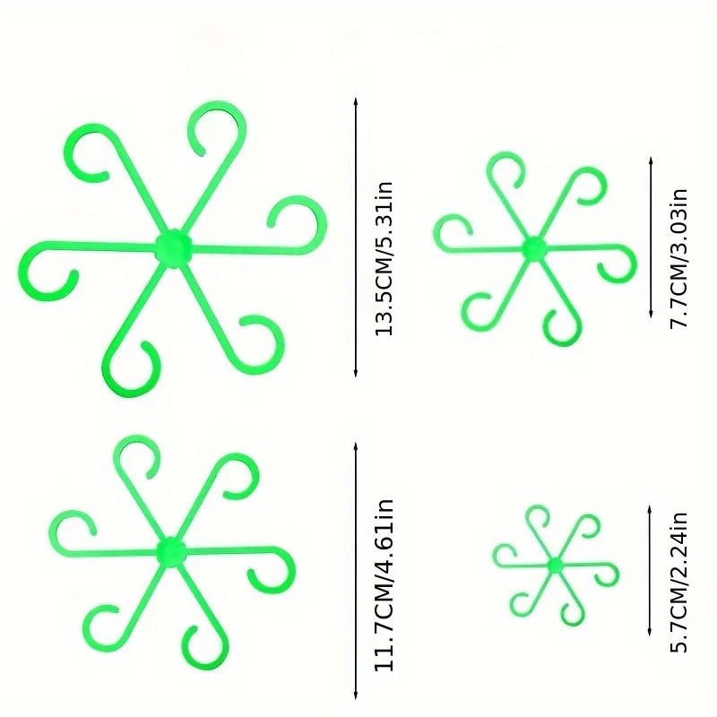 Plant Stem Support Clips, 4-Piece Plastic Turtle-Back Fixators for Bamboo, Hydroponic Plants and Tree Branches - product view 2