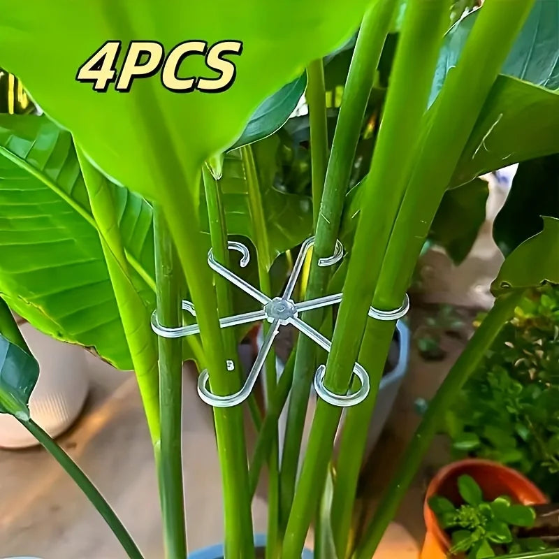 Plant Stem Support Clips, 4-Piece Plastic Turtle-Back Fixators for Bamboo, Hydroponic Plants and Tree Branches - product view 3