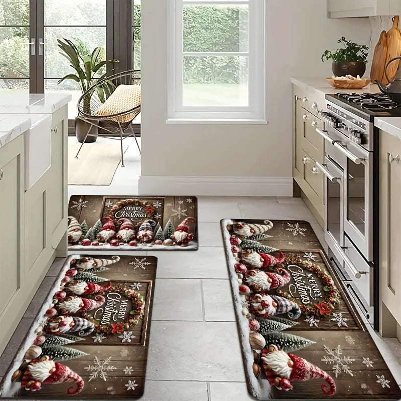 Outdoor Rug, Waterproof Anti-Slip Printed Polyester Floor Mat, Fade-Resistant Machine-Made Carpet for Door, Kitchen or Patio - product view 2