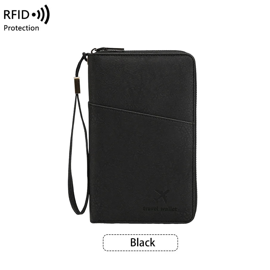 RFID Blocking Passport Holder, Multi-Functional Travel Document Organizer for Multiple Passports, Tickets and Cards - product view 1