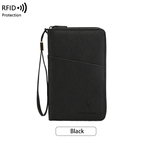 RFID Blocking Passport Holder, Multi-Functional Travel Document Organizer for Multiple Passports, Tickets and Cards - product view 1