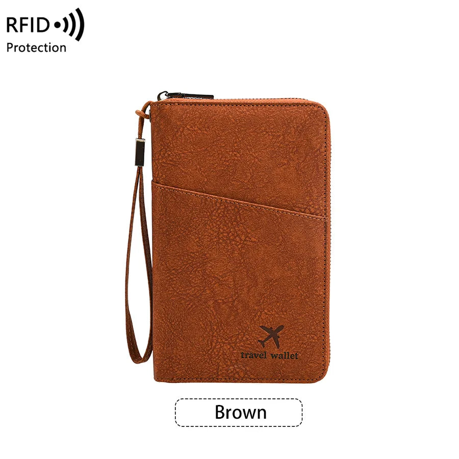 RFID Blocking Passport Holder, Multi-Functional Travel Document Organizer for Multiple Passports, Tickets and Cards - product view 2