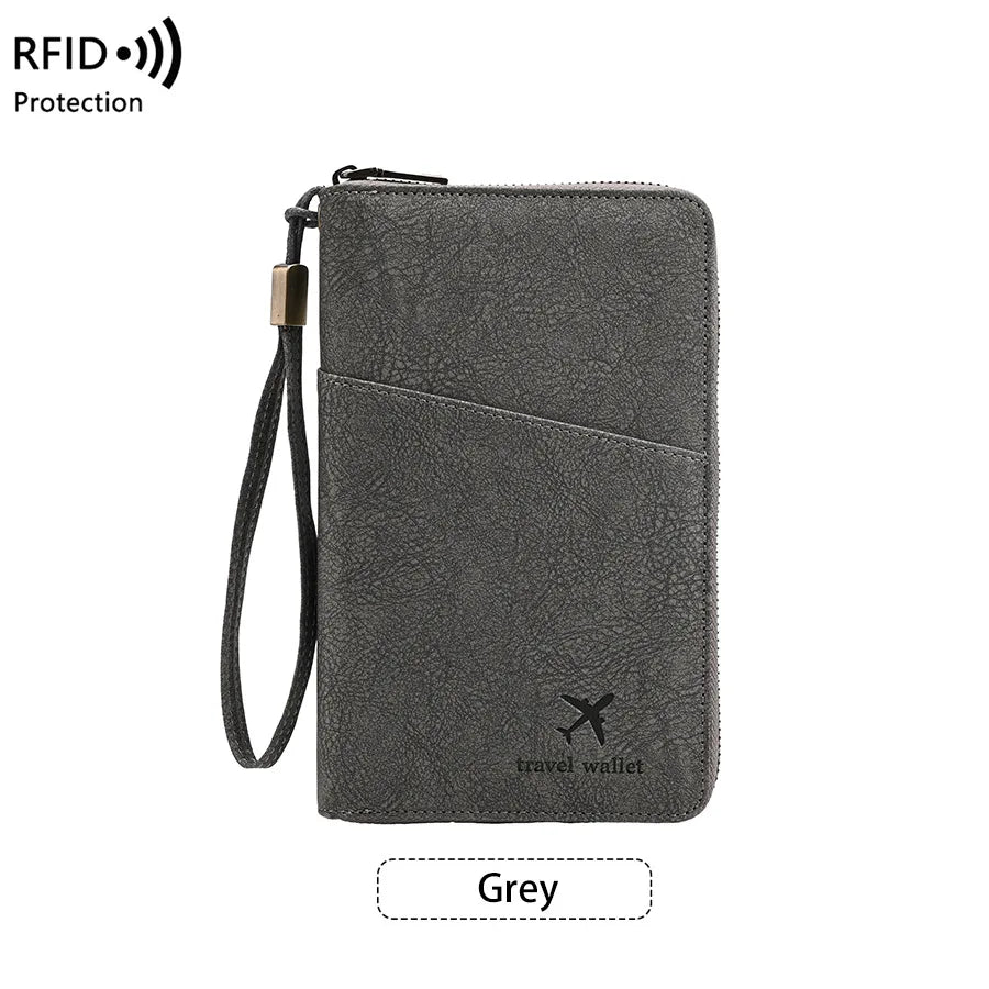 RFID Blocking Passport Holder, Multi-Functional Travel Document Organizer for Multiple Passports, Tickets and Cards - product view 3
