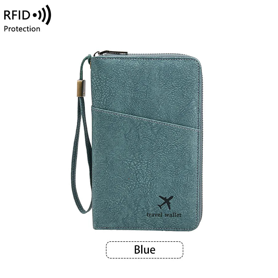 RFID Blocking Passport Holder, Multi-Functional Travel Document Organizer for Multiple Passports, Tickets and Cards - product view 5