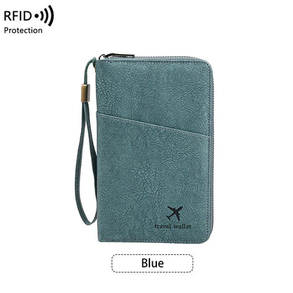 RFID Blocking Passport Holder, Multi-Functional Travel Document Organizer for Multiple Passports, Tickets and Cards - product view 5