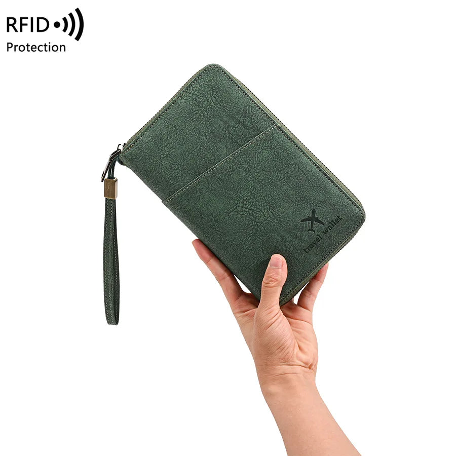 RFID Blocking Passport Holder, Multi-Functional Travel Document Organizer for Multiple Passports, Tickets and Cards - product view 6