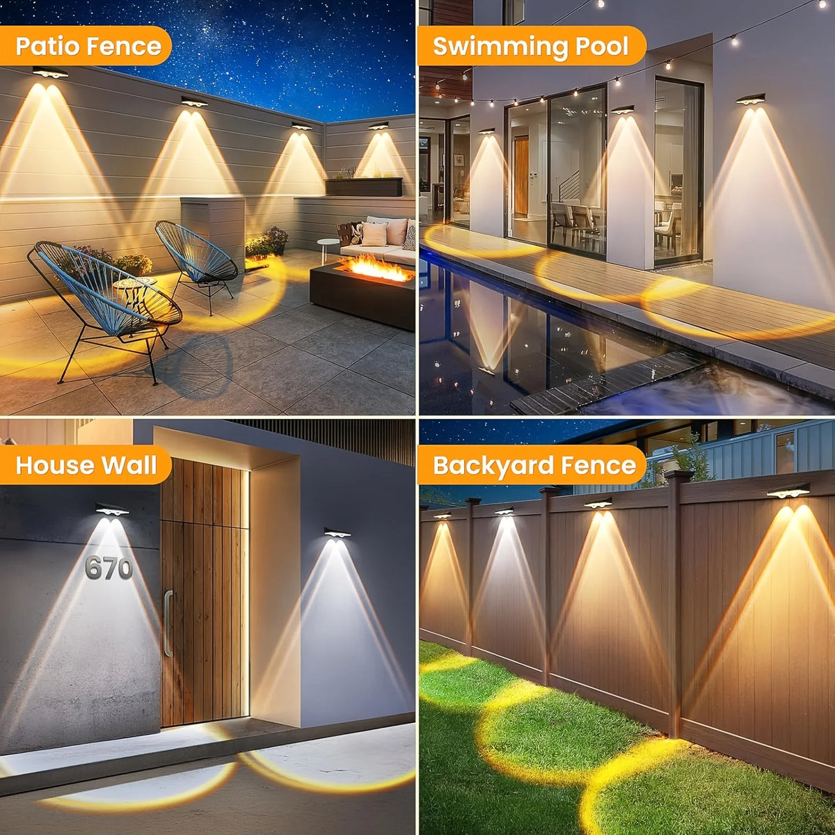 solar wall lights - product view 4