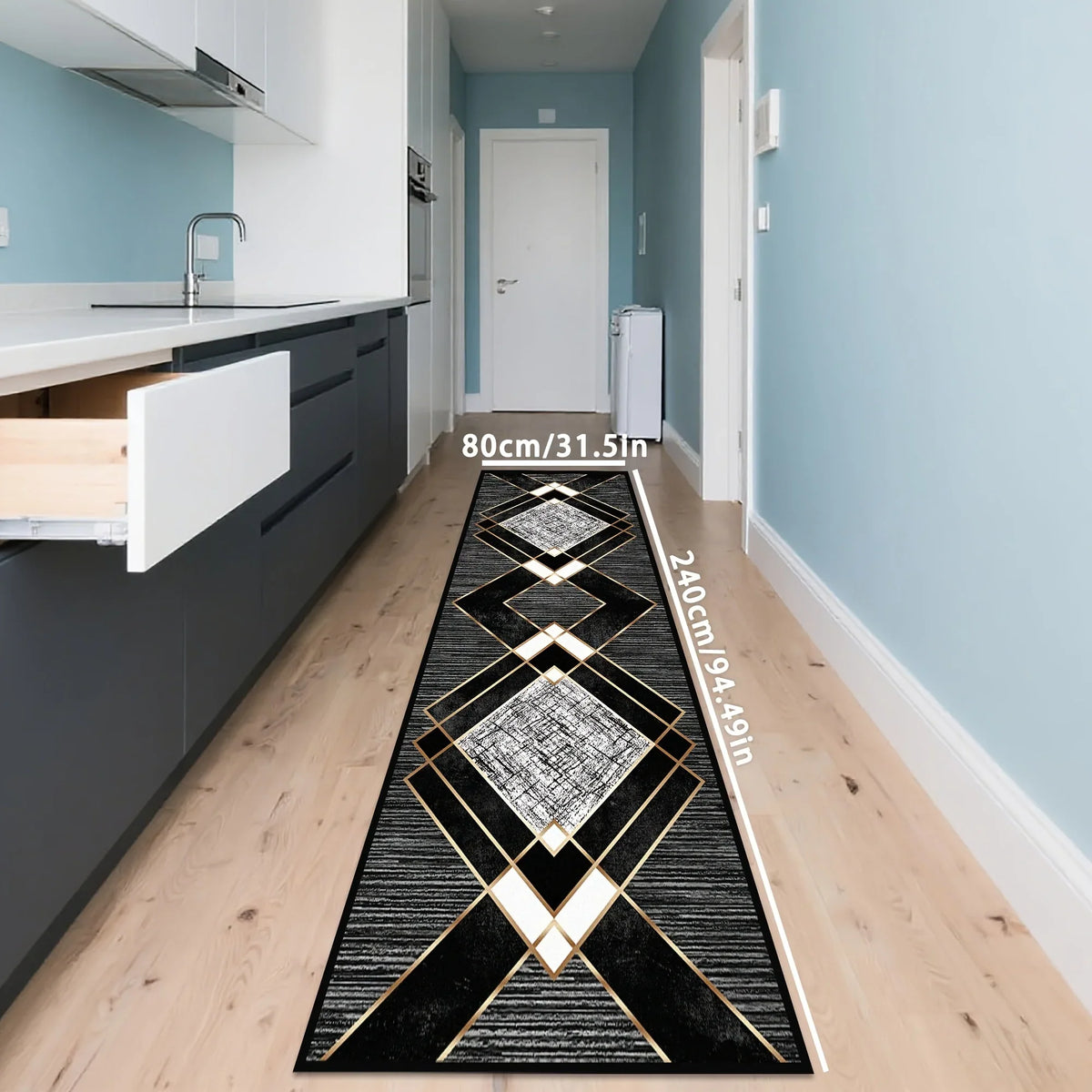 Gothic Skull Outdoor Rug, Waterproof Fade-Resistant Printed Polyester Floor Mat with PVC Backing for Hallways and Balconies - product view 3