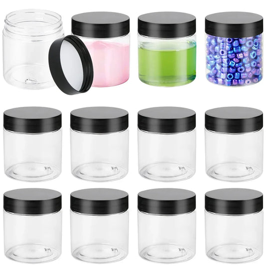12-Piece Sealed Kitchen Canister Set, Transparent Plastic Food Storage Jars for Grains, Pantry Organization and Moisture Protection - product view 1