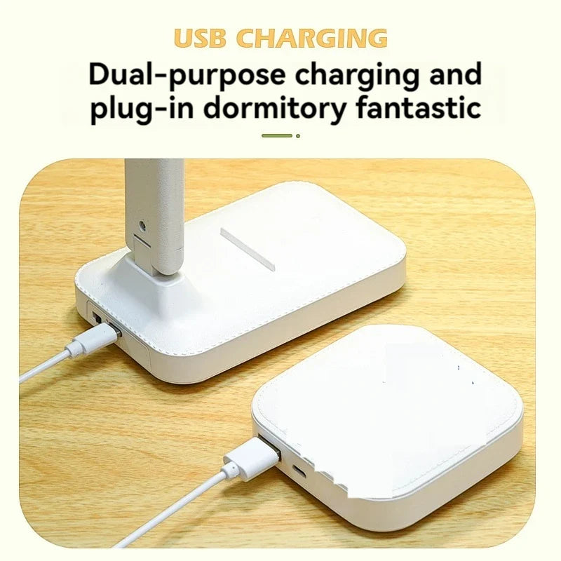 Dual-Head Rechargeable LED Desk Lamp, Foldable Contemporary Reading Light, Touch Dimming, USB Rechargeable Battery for Bedroom or Study - product view 4