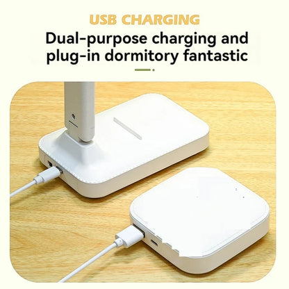Dual-Head Rechargeable LED Desk Lamp, Foldable Contemporary Reading Light, Touch Dimming, USB Rechargeable Battery for Bedroom or Study - product view 4