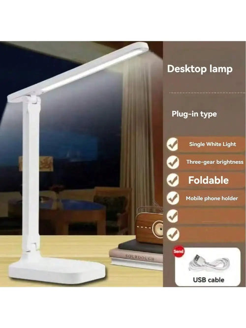 Foldable LED Desk Lamp, Touch Dimming, Rechargeable Battery, 5V, Modern Plastic Design for Study and Workspaces - product view 1