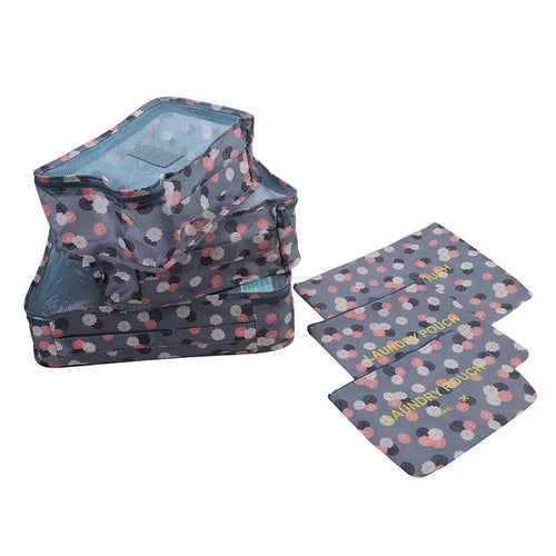 6-Piece Travel Luggage Organizer Set, Foldable Oxford Storage Bags for Clothes, Shoes and Underwear, Reusable Packing Pouches - product view 1