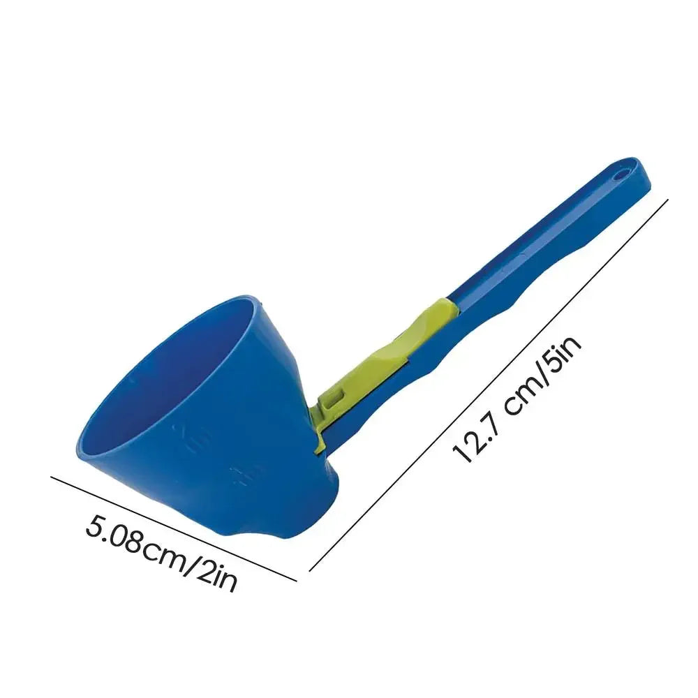 Adjustable Measuring Spoon, Sliding Scoop and Funnel for Protein Powder, Milk Powder and Coffee, PP, Blue or Green - product view 1