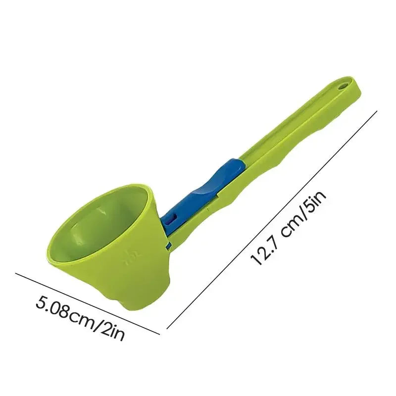 Adjustable Measuring Spoon, Sliding Scoop and Funnel for Protein Powder, Milk Powder and Coffee, PP, Blue or Green - product view 4
