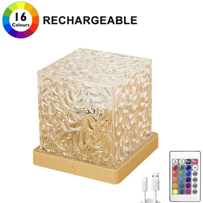 Rechargeable RGB Table Lamp, Ocean Wave Water Ripple Projection, 16 Colors, Remote Control, USB 5V Night Light - product view 1