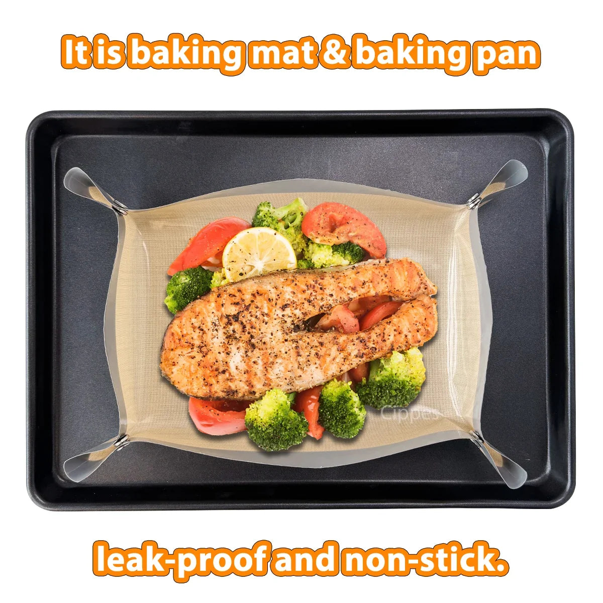 Reusable Silicone Baking Mat, 40×30 cm, 0.4 mm Thin, Snap-Together Leakproof Tray for Oven Baking - product view 5