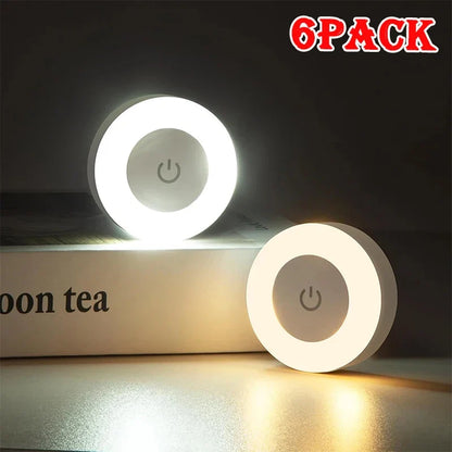 Rechargeable LED Touch Night Light, 3-Color Dimmable Tap Control, Magnetic ABS Body, 1–6 Pack Options for Bedroom and Cabinet - product view 2