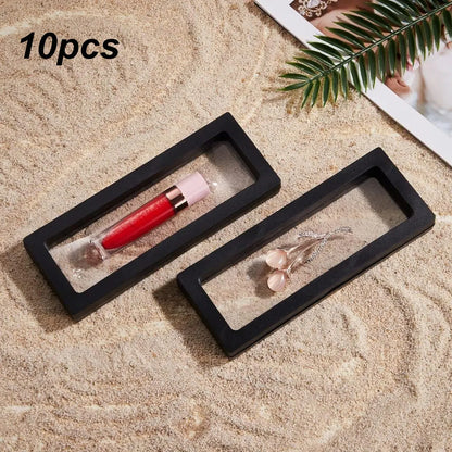 Transparent Jewelry Display Box Set, 10-Piece Floating Rectangle Storage Cases in 18x7cm or 23x9cm - product view 3