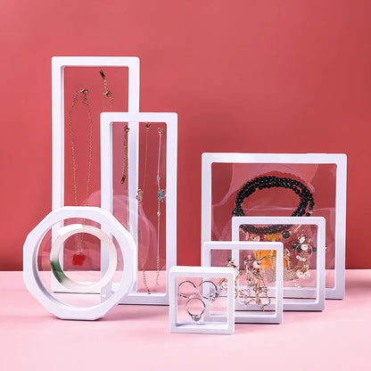Transparent Jewelry Display Box Set, 10-Piece Floating Rectangle Storage Cases in 18x7cm or 23x9cm - product view 5