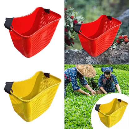 Garden Harvest Basket, Plastic Fruit Picking Bucket with Adjustable Shoulder Strap, 41 x 27 x 28 cm, Yellow or Red - product view 5