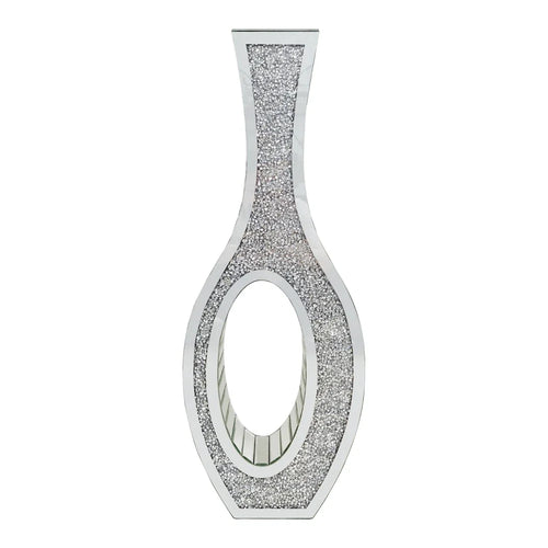 Silver Crushed Diamond Floor Vase, Tall Modern Decorative Accent for Living Room, Bedroom, Dining Room and Corners - product view 1