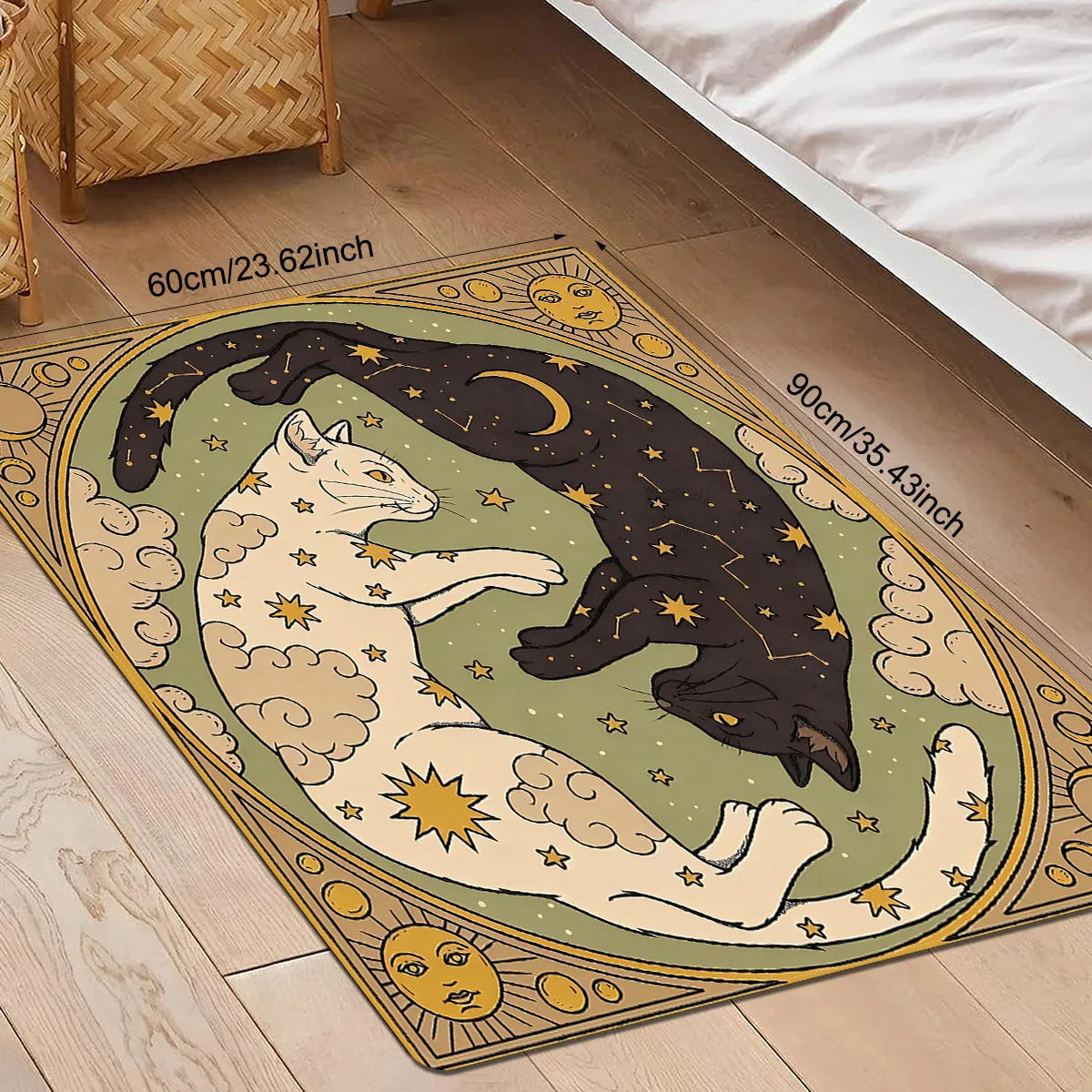 Outdoor Doormat, Yin Yang Cat Print, Fade-Resistant 100% Polyester Mat, Machine Made, Four Sizes - product view 5