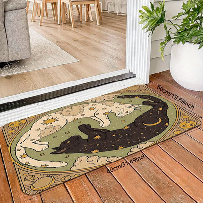 Outdoor Doormat, Yin Yang Cat Print, Fade-Resistant 100% Polyester Mat, Machine Made, Four Sizes - product view 6
