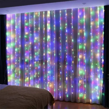 Waterproof Curtain String Lights, USB 5V Fairy LED Garland with Remote Control, 8 Modes and 100-600 LEDs for Indoor Decor - product view 2