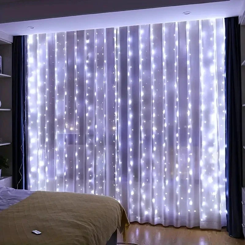 Waterproof Curtain String Lights, USB 5V Fairy LED Garland with Remote Control, 8 Modes and 100-600 LEDs for Indoor Decor - product view 3