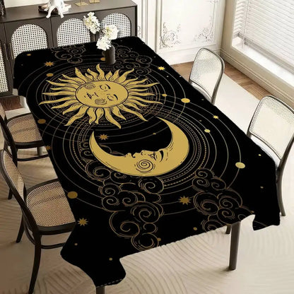 Printed Waterproof Tablecloth, Oilproof Polyester Rectangle Mantel Decor Cover for Dining Tables, Parties and Banquets - product view 6