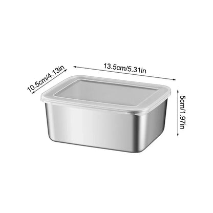 Stackable Food Storage Container, 316 Stainless Steel Fresh-Keeping Box with Leak-Proof Airtight Lid for Camping - product view 1