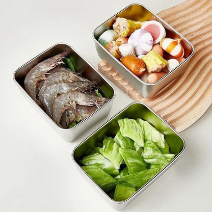 Stackable Food Storage Container, 316 Stainless Steel Fresh-Keeping Box with Leak-Proof Airtight Lid for Camping - product view 4