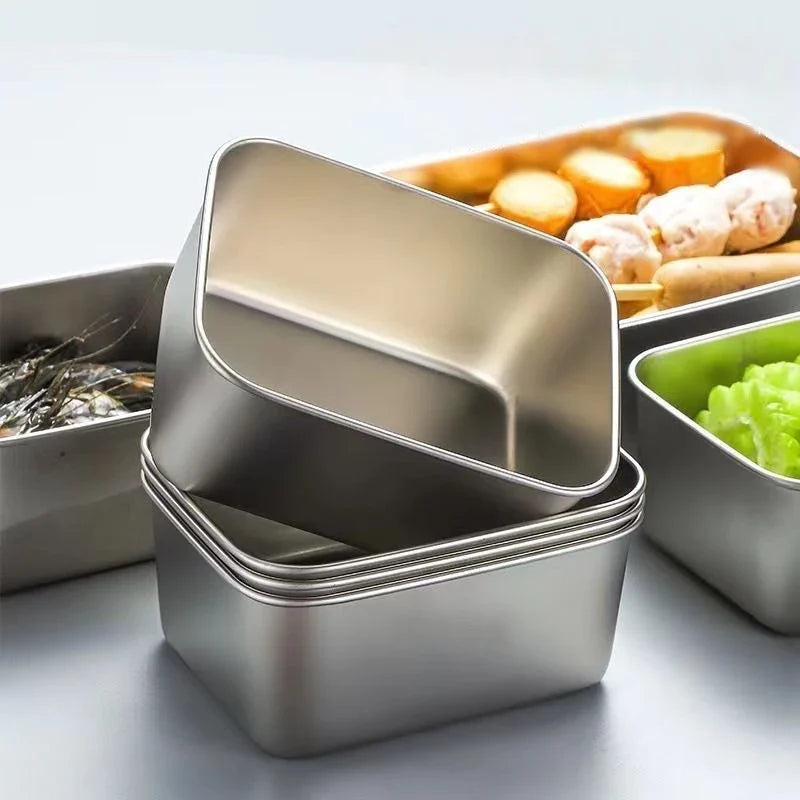 Stackable Food Storage Container, 316 Stainless Steel Fresh-Keeping Box with Leak-Proof Airtight Lid for Camping - product view 5
