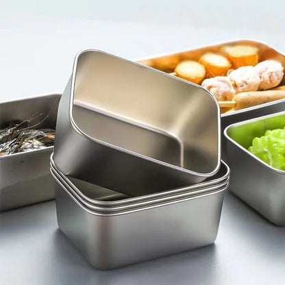 Stackable Food Storage Container, 316 Stainless Steel Fresh-Keeping Box with Leak-Proof Airtight Lid for Camping - product view 5