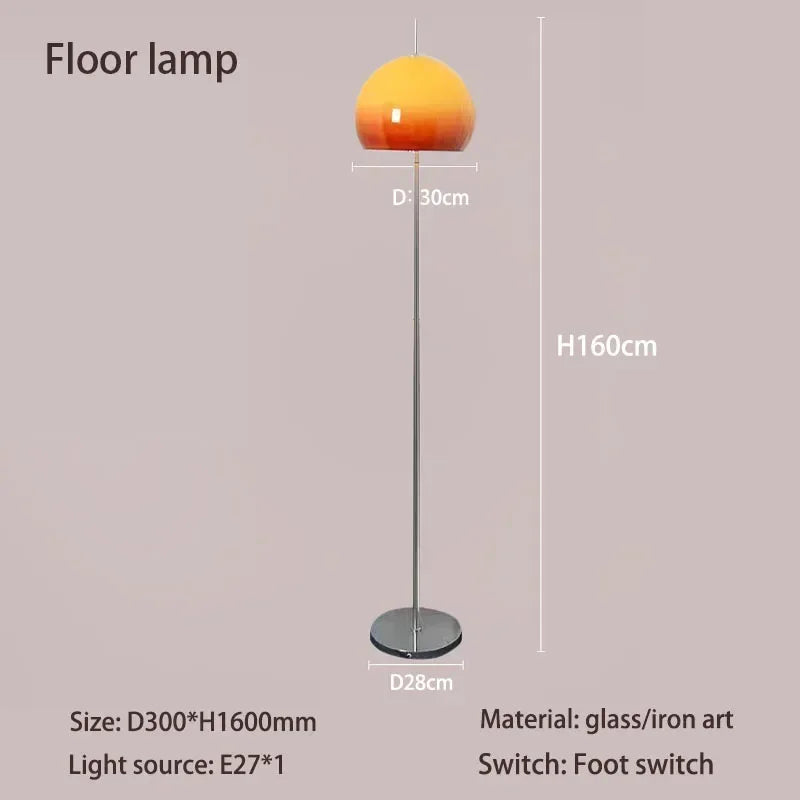 Modern Glass Mushroom Floor Lamp, Dimmable LED, Glass and Iron Body, 11–15W, 90–260V for Foyer - product view 2