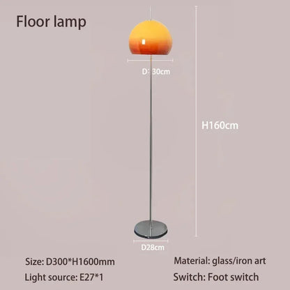 Modern Glass Mushroom Floor Lamp, Dimmable LED, Glass and Iron Body, 11–15W, 90–260V for Foyer - product view 2