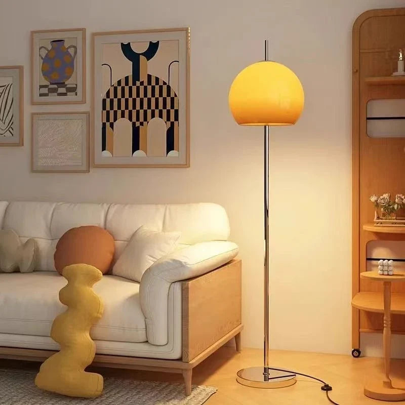 Modern Glass Mushroom Floor Lamp, Dimmable LED, Glass and Iron Body, 11–15W, 90–260V for Foyer - product view 4