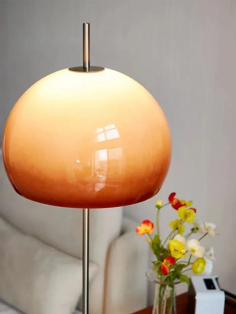 Modern Glass Mushroom Floor Lamp, Dimmable LED, Glass and Iron Body, 11–15W, 90–260V for Foyer - product view 6